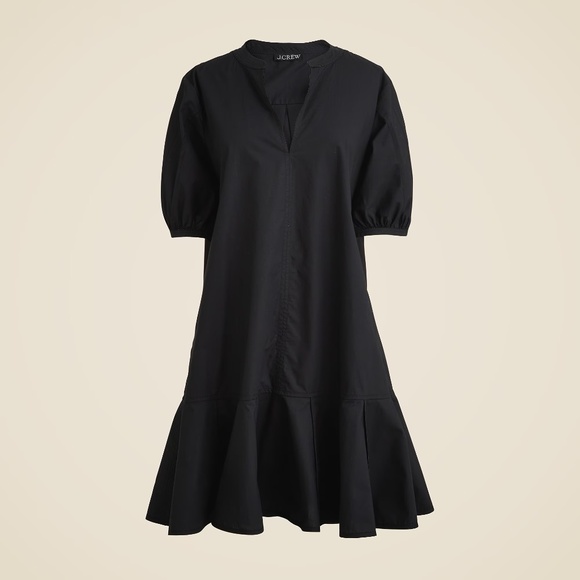 NWT!! J. CREW Delilah Dress Cotton Poplin Solid Black Mini Ruffle Preppy 3X - Picture 11 of 15